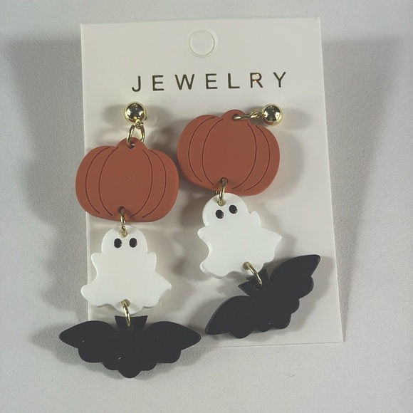 NWT Halloween Pumpkin and Ghost Dangle Earrings - Picture 4 of 5